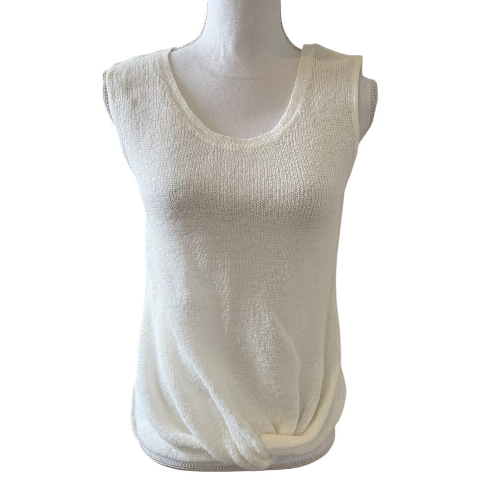Splendid Twist Front Sleeveless Sweater White S